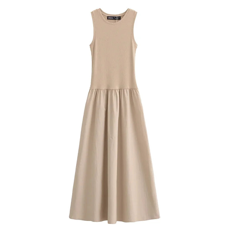 Women's Long Sleeveless Dress – Elegant Vintage Style