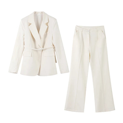 Women's Suit Set – Blazer and Wide Leg Pants