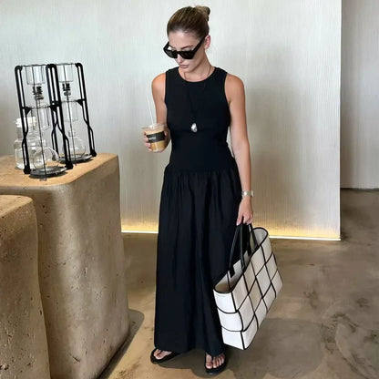 Women's Long Sleeveless Dress – Elegant Vintage Style