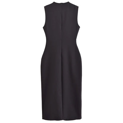 Elegant Black Button-Up Midi Dress – Summer 2025